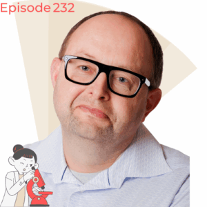 A close-up shot of Professor Krist Gernaey, a guest on the Science Talks podcast, episode 232, discussing industrial fermentation and his work at the Technical University of Denmark (DTU).