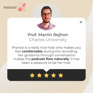 Martin Rejhon from Charles University describes The Science Talk podcast as a relaxed and natural experience, with comfortable conversation flow led by a skilled host.