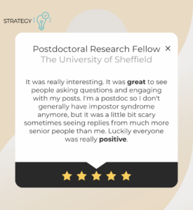 University of Sheffield postdoc reflects on a science outreach experience organized by The Science Talk, describing positive interactions with senior researchers and enhanced visibility.