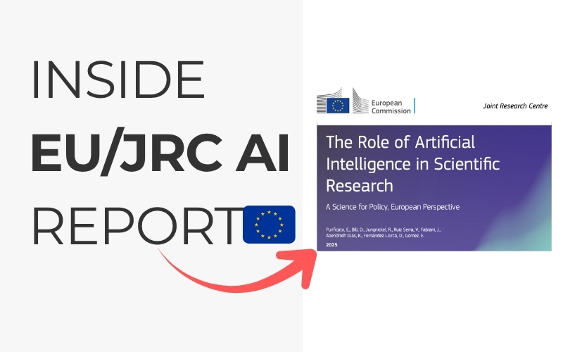 Inside EU JRC AI Report October 2025: The Role of Artificial Intelligence in Scientific Research policy document with European Commission branding